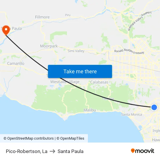 Pico-Robertson to Santa Paula map