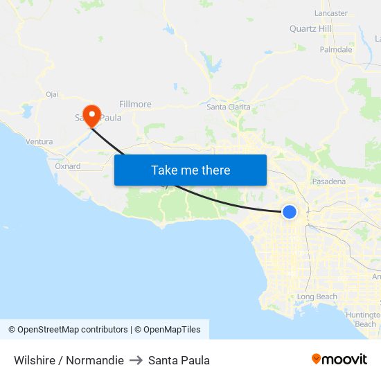 Wilshire / Normandie to Santa Paula map