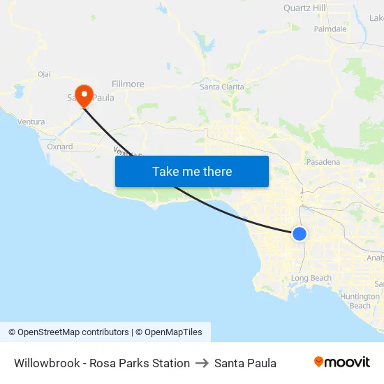 Willowbrook - Rosa Parks Station to Santa Paula map