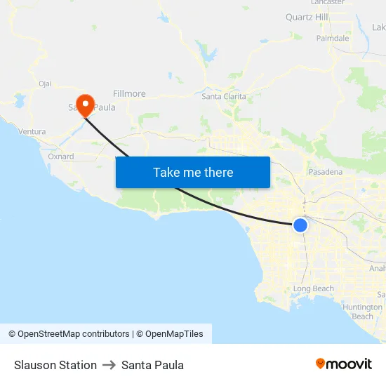Slauson Station to Santa Paula map