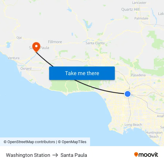 Washington Station to Santa Paula map