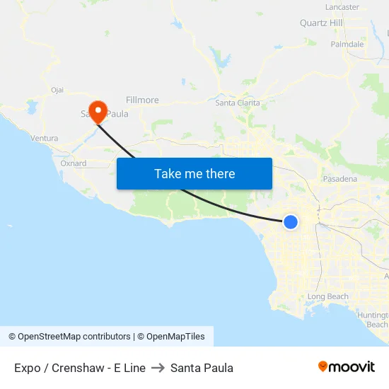 Expo / Crenshaw - E Line to Santa Paula map