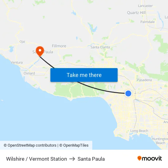 Wilshire / Vermont Station to Santa Paula map