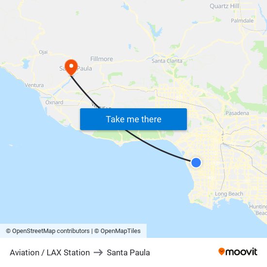 Aviation / LAX Station to Santa Paula map