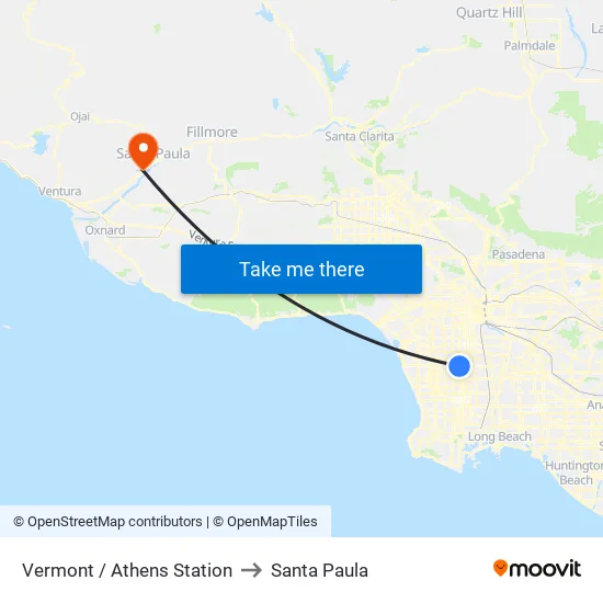 Vermont / Athens Station to Santa Paula map
