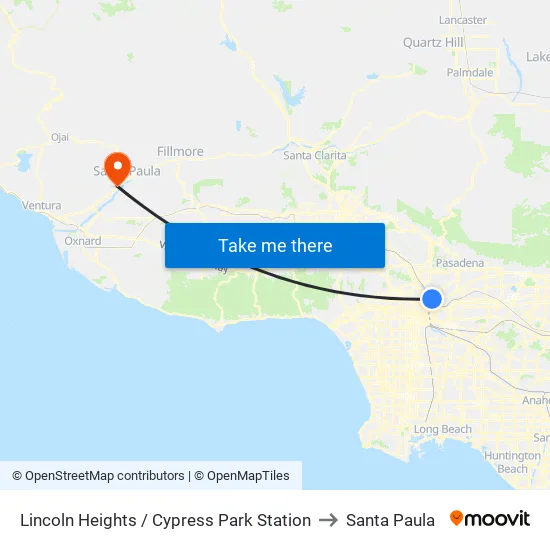 Lincoln Heights / Cypress Park Station to Santa Paula map
