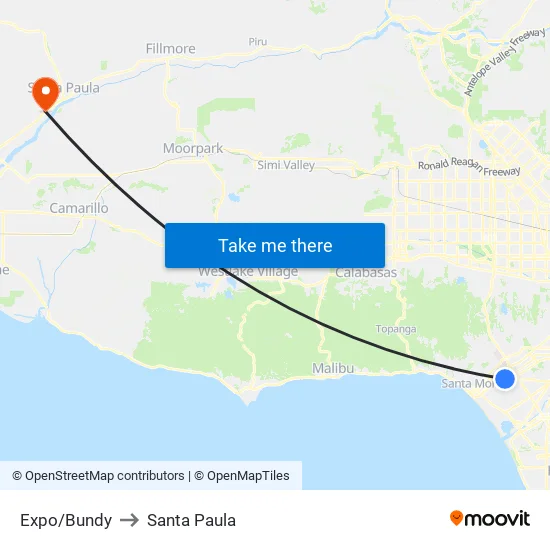 Expo/Bundy to Santa Paula map