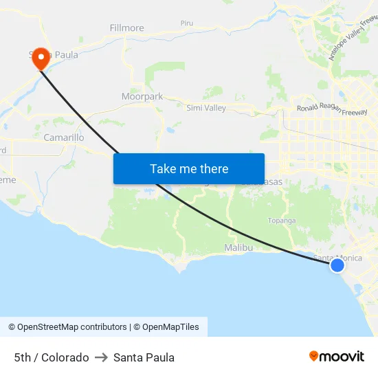 5th / Colorado to Santa Paula map