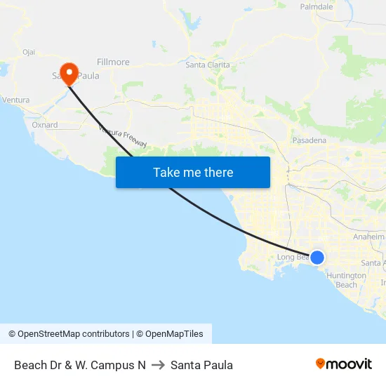 Beach Dr & W Campus N to Santa Paula map
