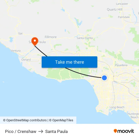 Pico / Crenshaw to Santa Paula map