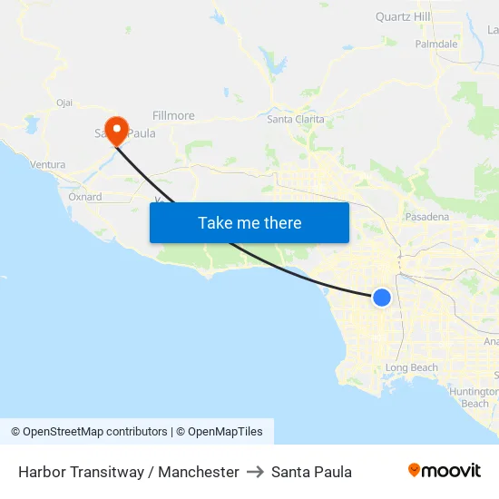 Harbor Transitway / Manchester to Santa Paula map