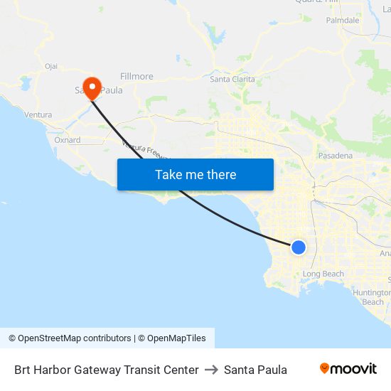 Harbor Gateway Transit Center to Santa Paula map