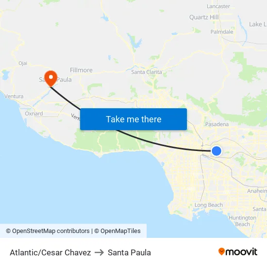 Atlantic/Cesar Chavez to Santa Paula map