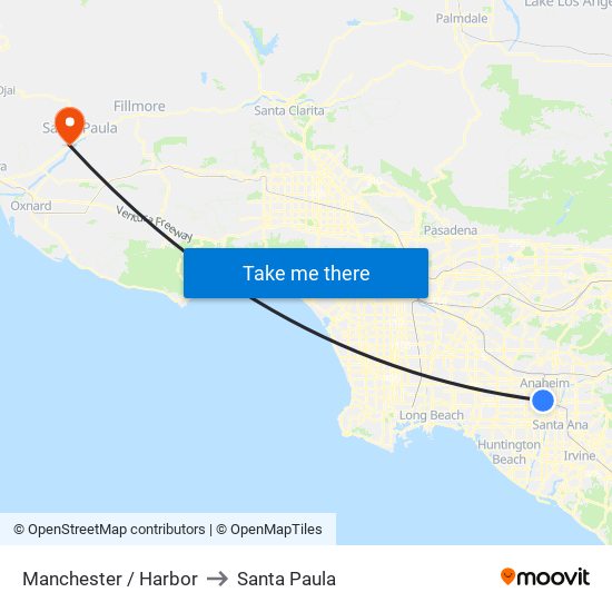 Manchester / Harbor to Santa Paula map