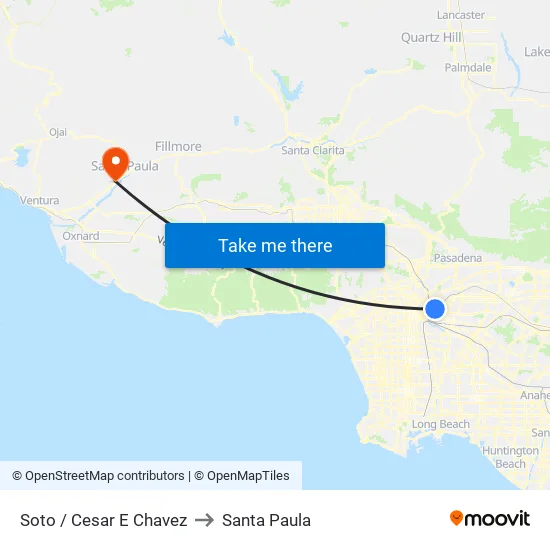 Soto / Cesar E Chavez to Santa Paula map