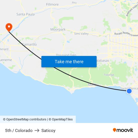 5th / Colorado to Saticoy map