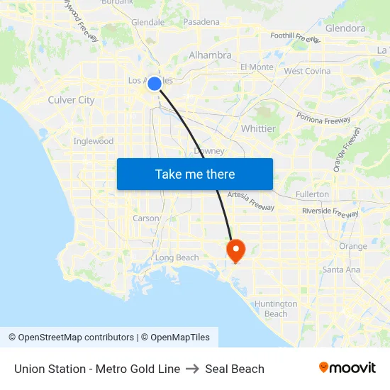 Union Station - Metro Gold Line to Seal Beach map