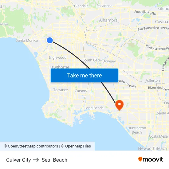 Culver City to Seal Beach map