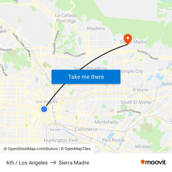 6th / Los Angeles to Sierra Madre map