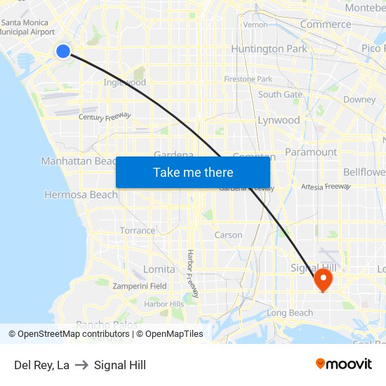 Del Rey, La to Signal Hill map