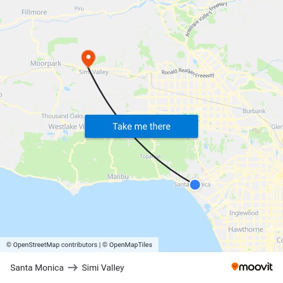 Santa Monica to Simi Valley with public transportation