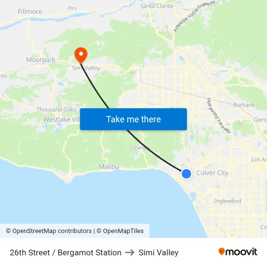 26th Street / Bergamot Station to Simi Valley map