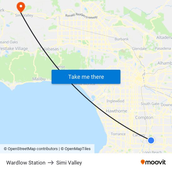 Wardlow Station to Simi Valley map