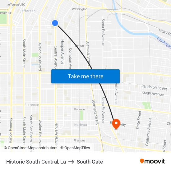 Historic South-Central, La to South Gate map