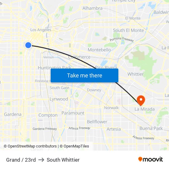 Grand / 23rd to South Whittier map