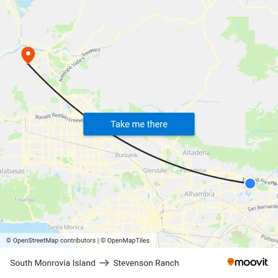 South Monrovia Island to Stevenson Ranch map