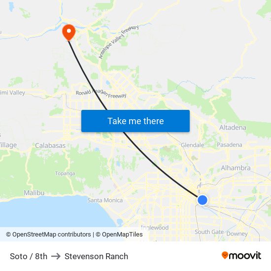 Soto / 8th to Stevenson Ranch map