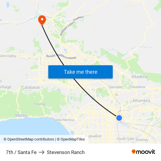 7th / Santa Fe to Stevenson Ranch map