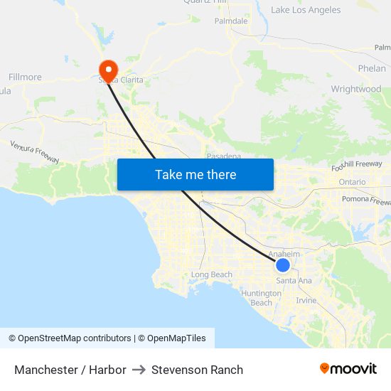 Manchester / Harbor to Stevenson Ranch map