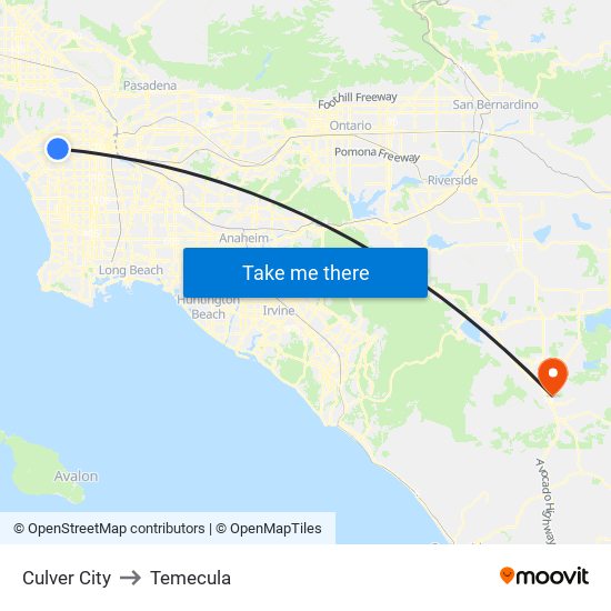 Culver City to Temecula map