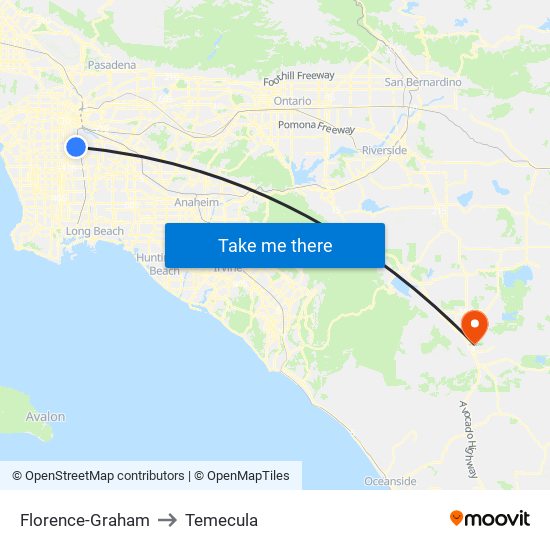 Florence-Graham to Temecula map