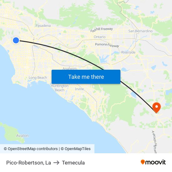 Pico-Robertson, La to Temecula map