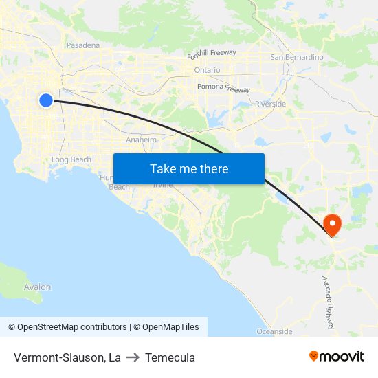 Vermont-Slauson, La to Temecula map