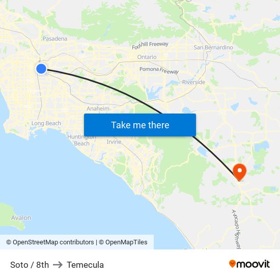 Soto / 8th to Temecula map