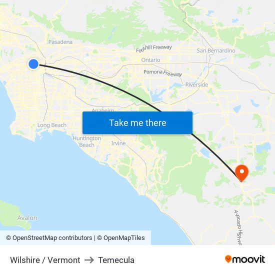 Wilshire / Vermont to Temecula map