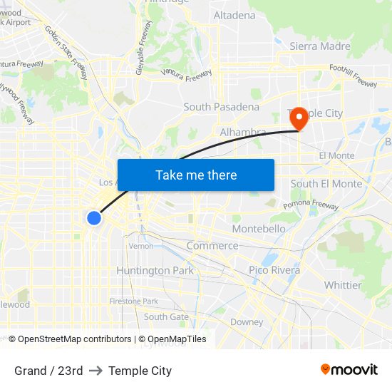 Grand / 23rd to Temple City map