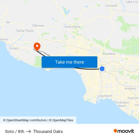 Soto / 8th to Thousand Oaks map