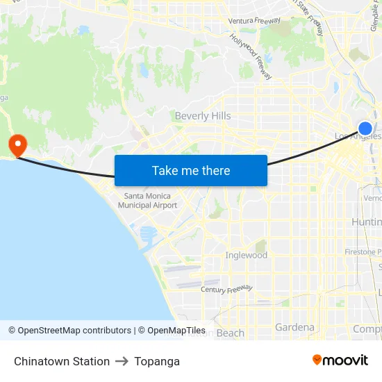 Chinatown Station to Topanga map