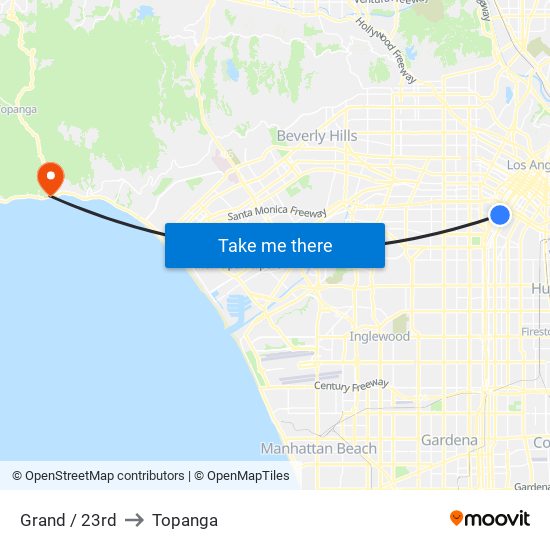 Grand / 23rd to Topanga map