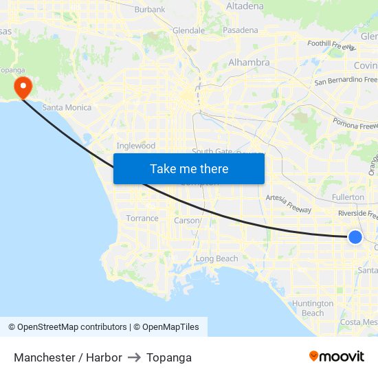Manchester / Harbor to Topanga map