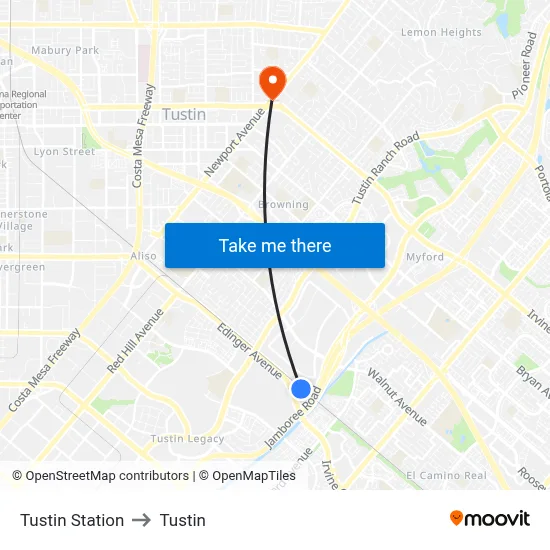 Tustin Station to Tustin map