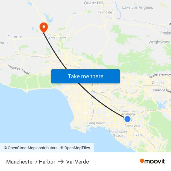 Manchester / Harbor to Val Verde map