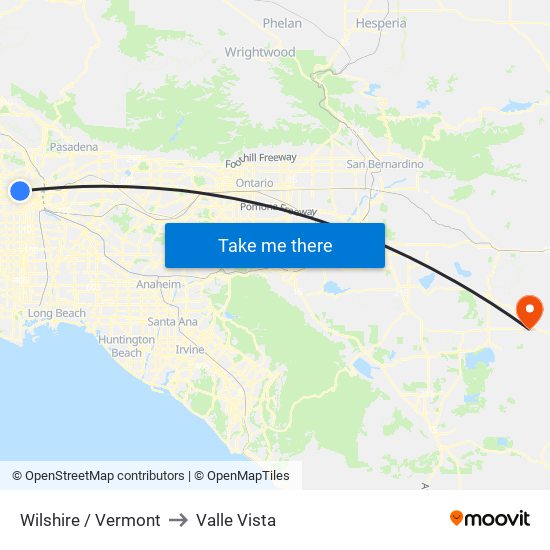 Wilshire / Vermont to Valle Vista map