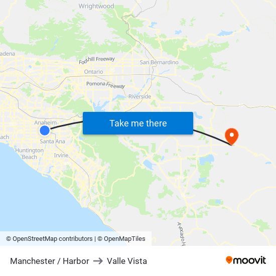 Manchester / Harbor to Valle Vista map