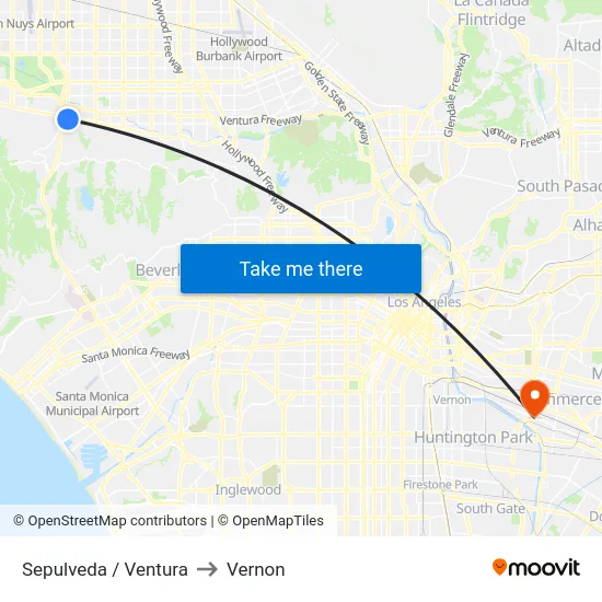 Sepulveda / Ventura to Vernon map