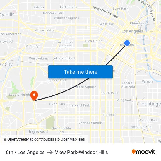 6th / Los Angeles to View Park-Windsor Hills map